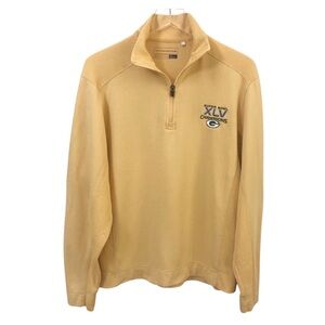Green Bay Packers Super Bowl XLV Yellow Quarter Zip Pullover Sweatshirt Small